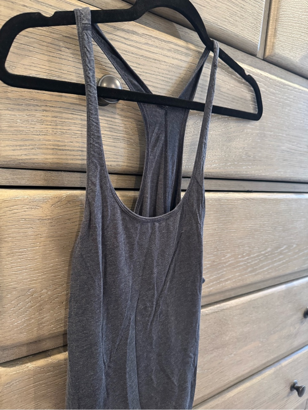 Basic Racerback Tank - Charcoal Gray - Picture 2 of 4